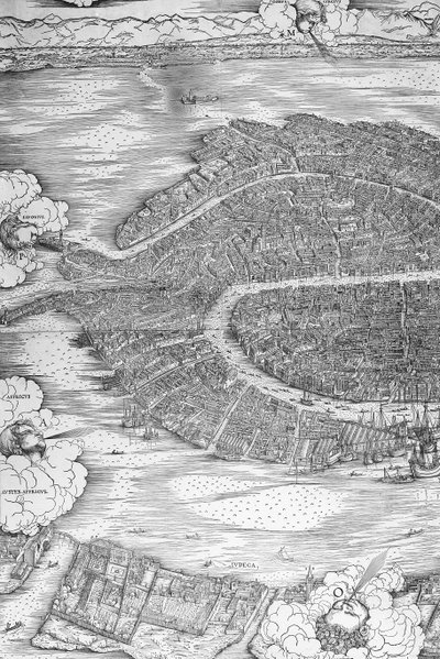 Grande Pianta Prospettica - Venice, c.1500 (left hand side) by Jacopo de Barbari